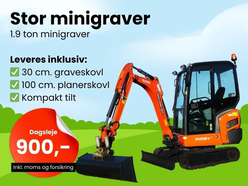 Stor minigraver leje